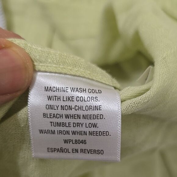 TASSO ELBA Light Green Striped Shirt MEDIUM - Picture 6 of 6